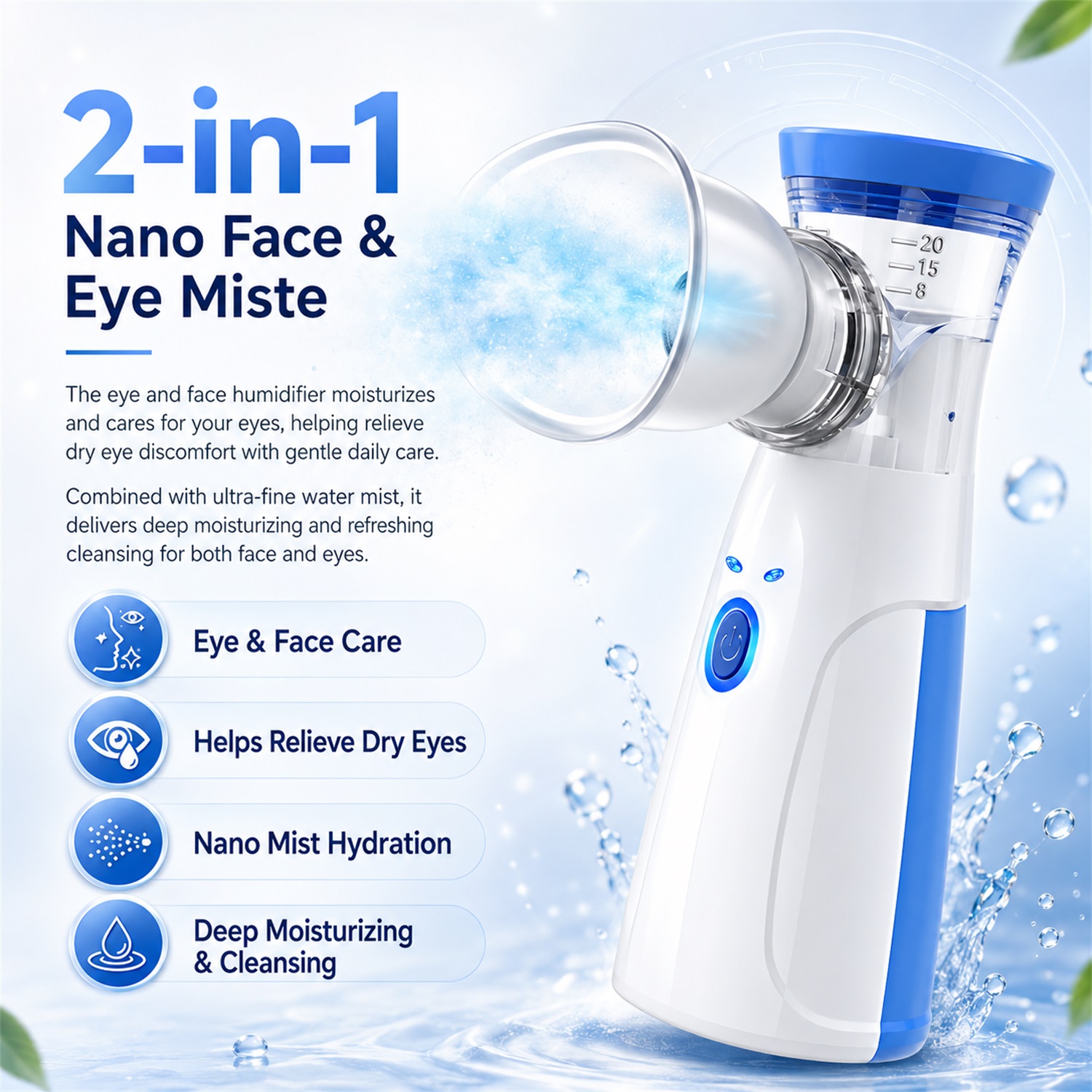 Facial Steamer Nano - Handheld Facial Nano Mister Portable Hydrating
